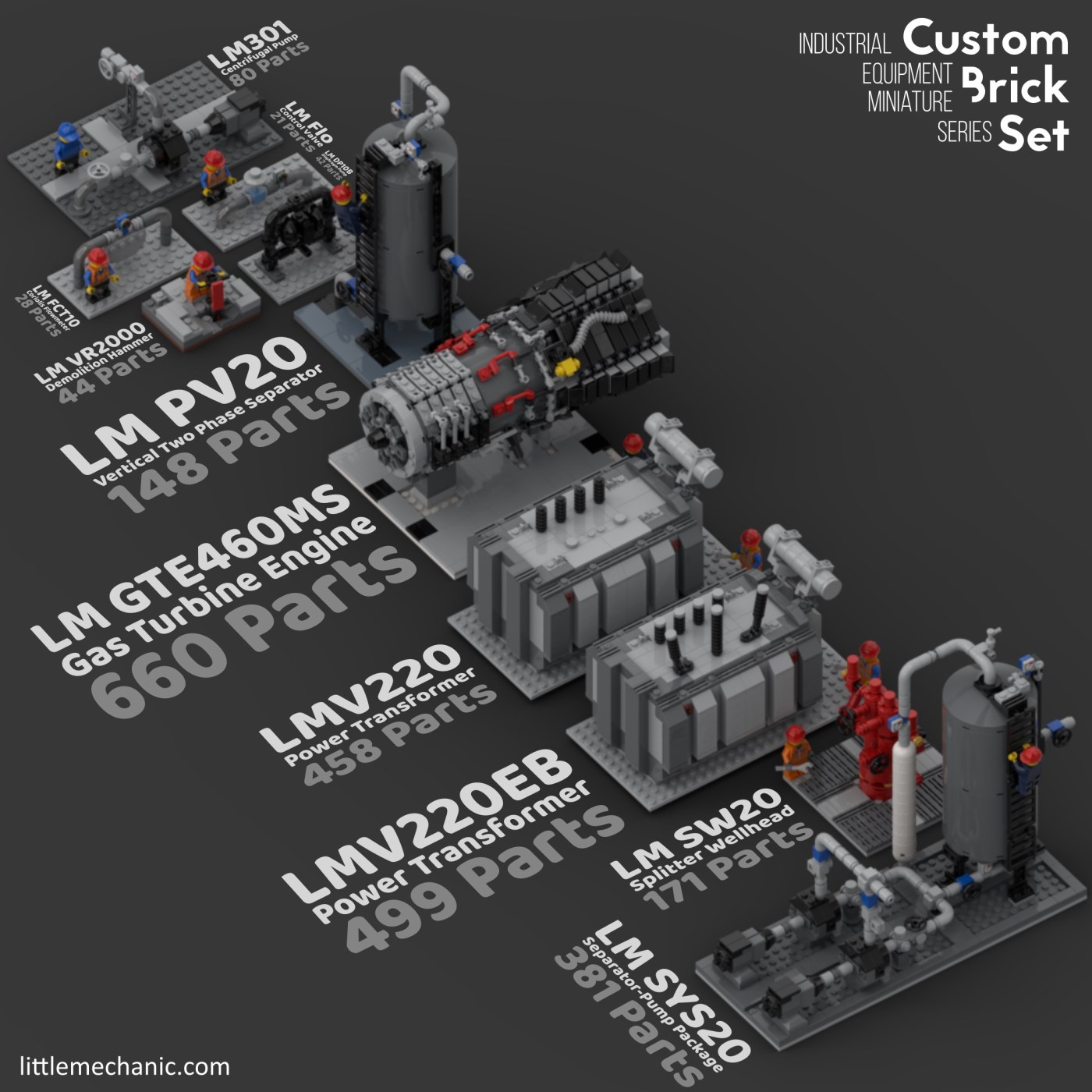 custom Lego set of industrial equipment miniature