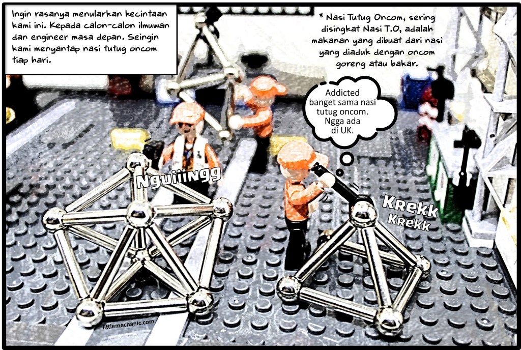 Ingin rasanya menularkan kecintaan kami ini. Kepada calon-calon ilmuwan dan engineer masa depan. Seingin kami menyantap nasi tutug oncom tiap hari.