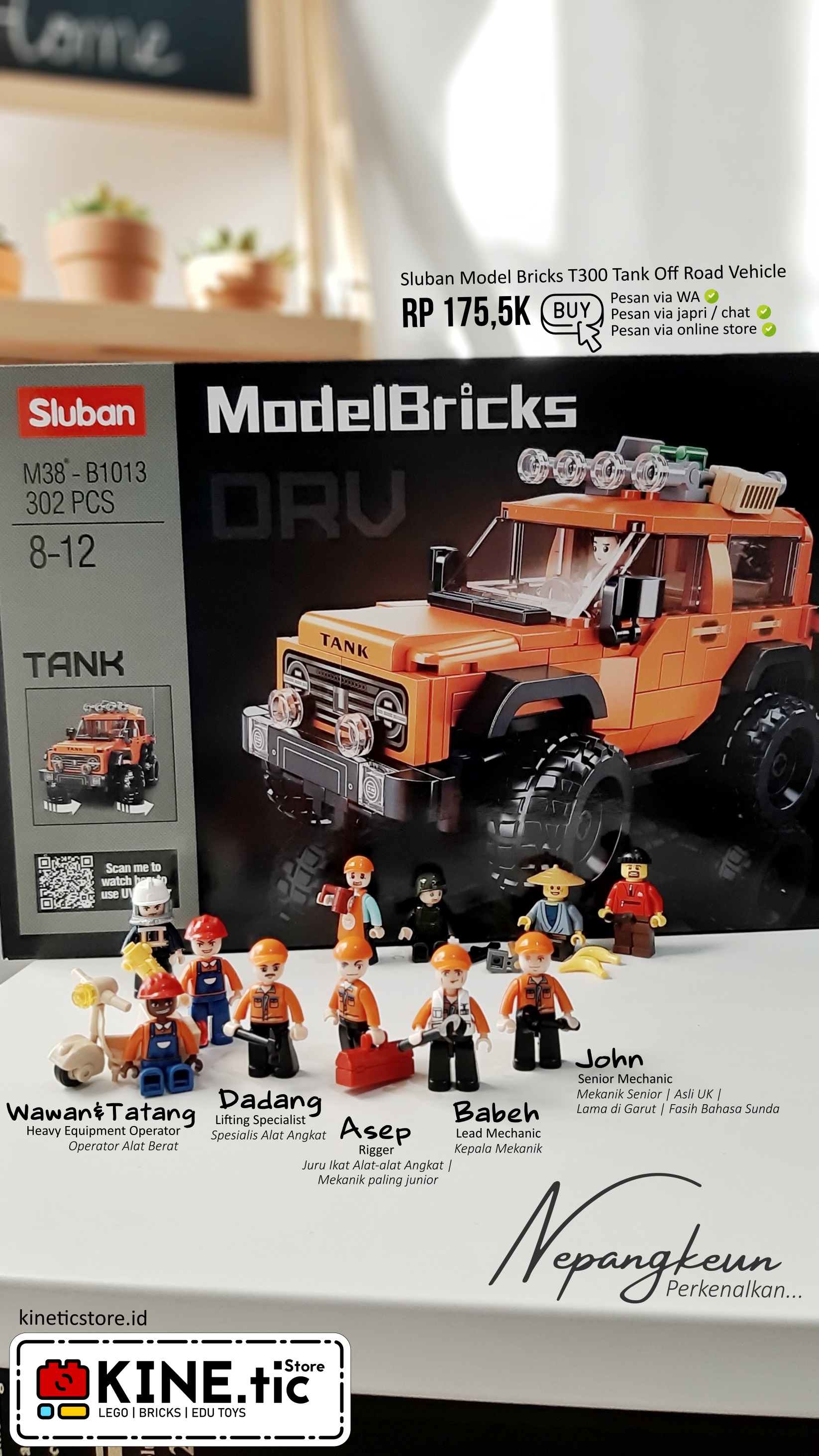 Image of sluban lego compatible bricks t300 tank off road vehicle m38-b1013