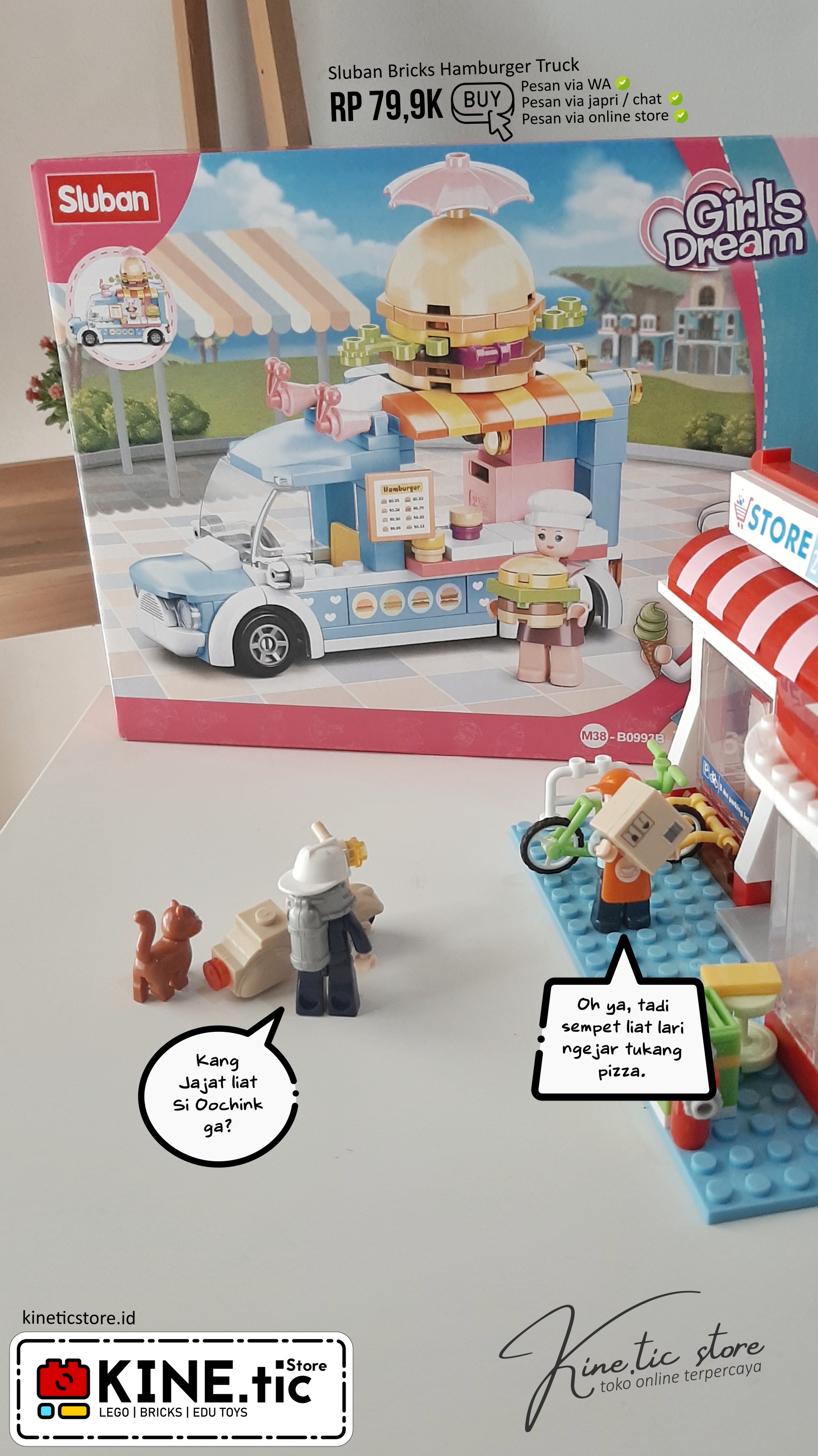 Image of sluban lego compatible bricks hamburger truck m38-b0993B