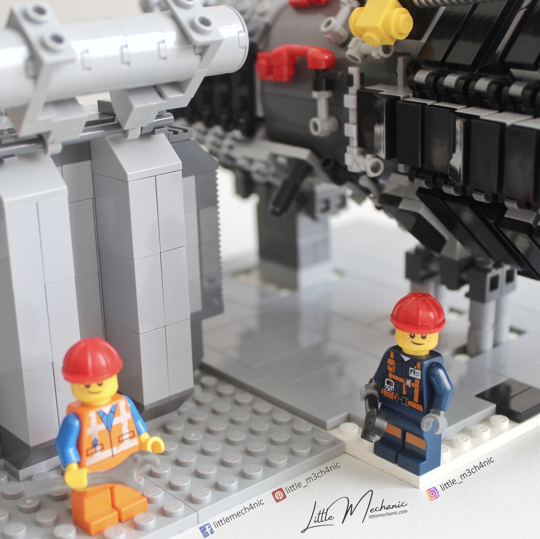 Image of custom lego moc gas turbine engine and power transformer