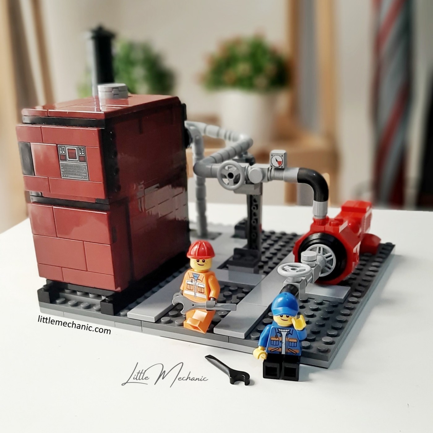 Photo of watertube boiler and centrifugal pump custom lego set
