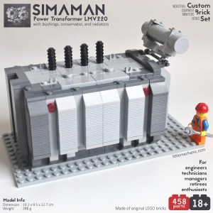 Image of power transformer custom lego set, simaman lmv220
