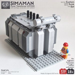 Image of power transformer custom lego set, simaman lmv220