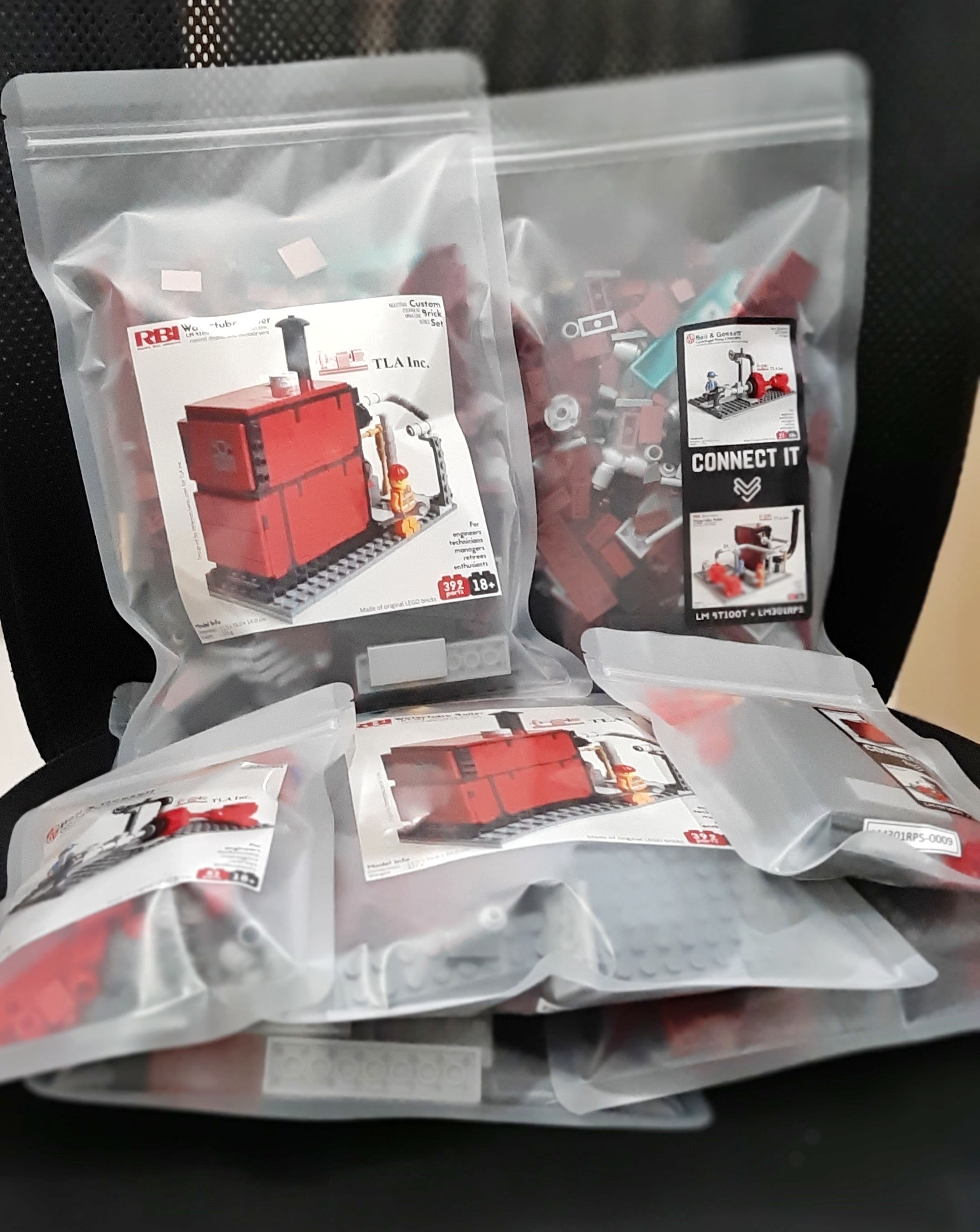 Image of water tube boiler system custom lego set lm b100t. Special project with TLA Inc.