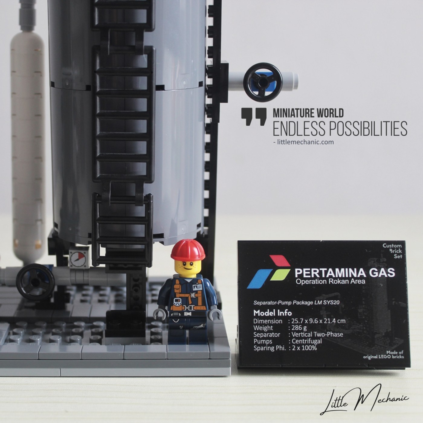 Image of oil separator and centrifugal pump custom lego set
