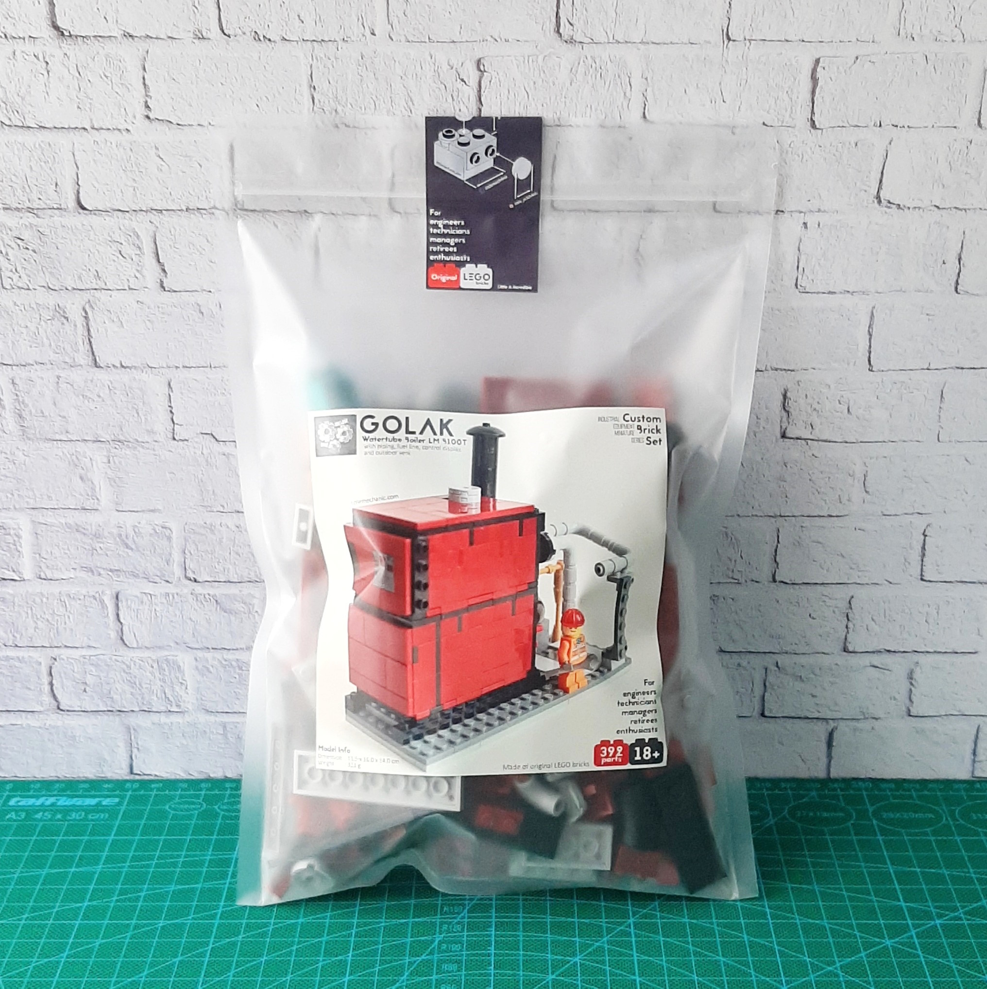 Image of water tube boiler custom lego set