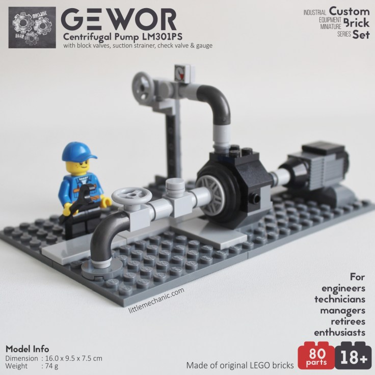 Image of centrifugal pump custom lego set