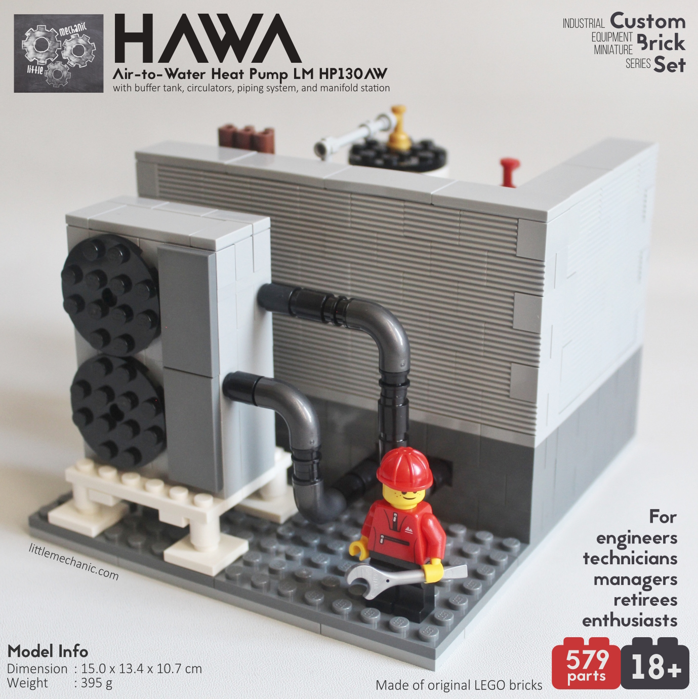image of custom lego air to water heat pump
