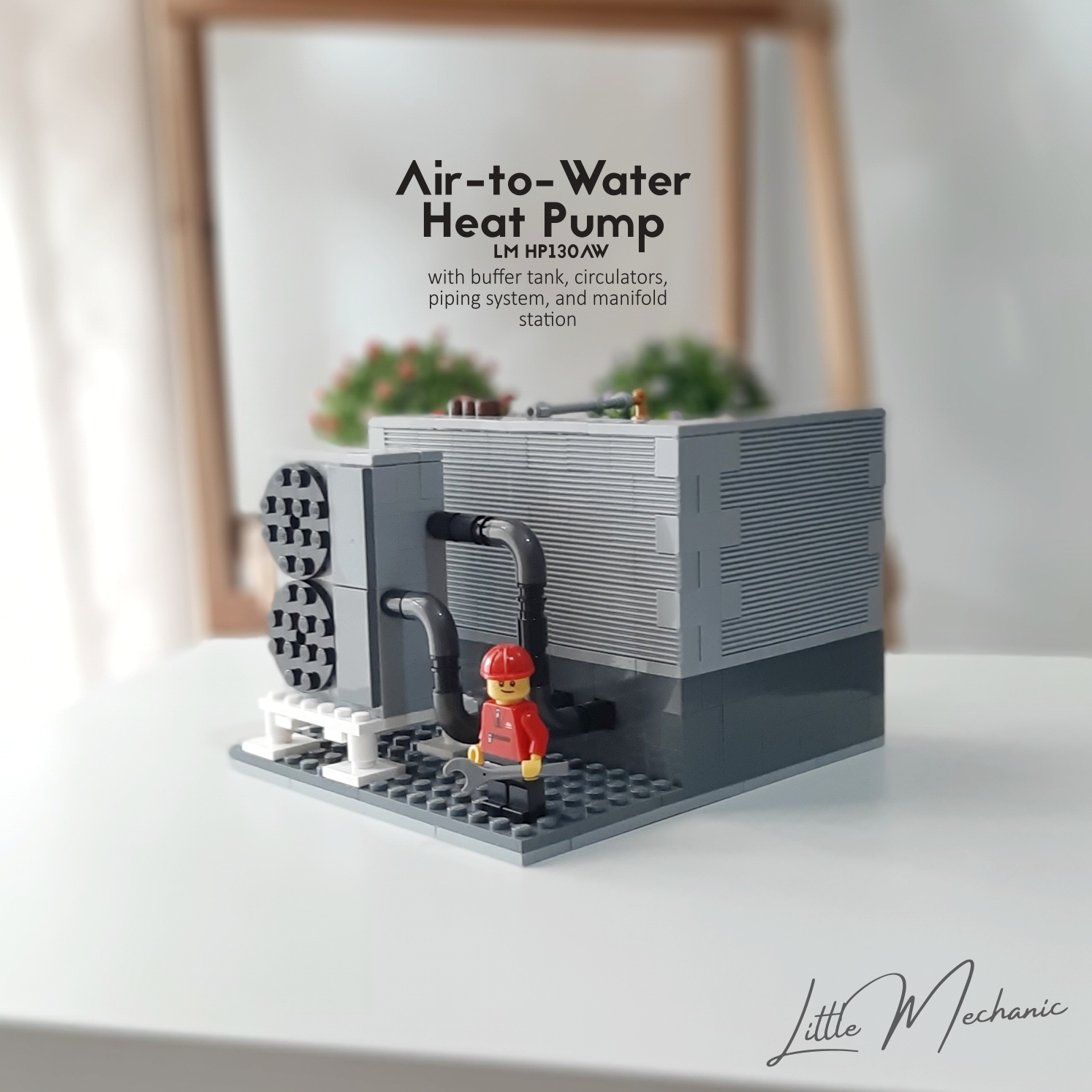 image of custom lego air to water heat pump
