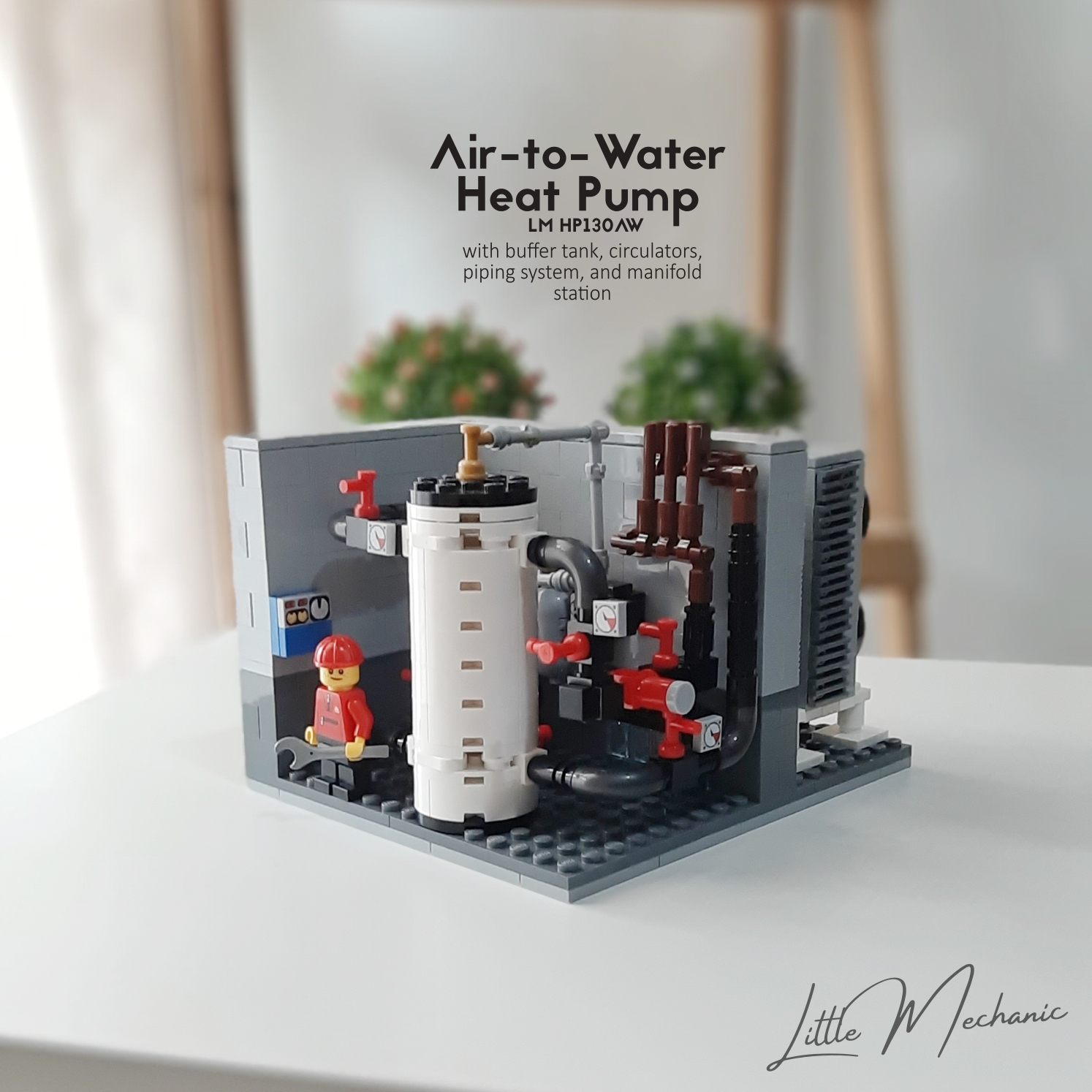 image of custom lego air to water heat pump