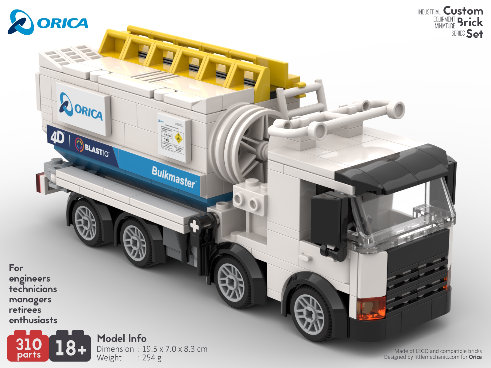 Image of Orica Bulkmaster truck custom lego set