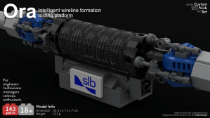 Image of Ora intelligent wireline formation testing platform custom lego set, downhole packer lego