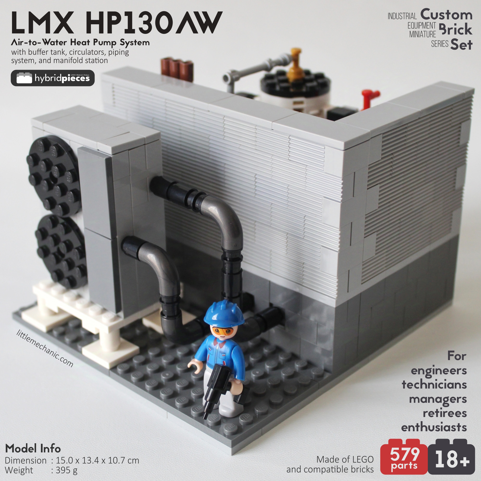 image of custom lego air to water heat pump