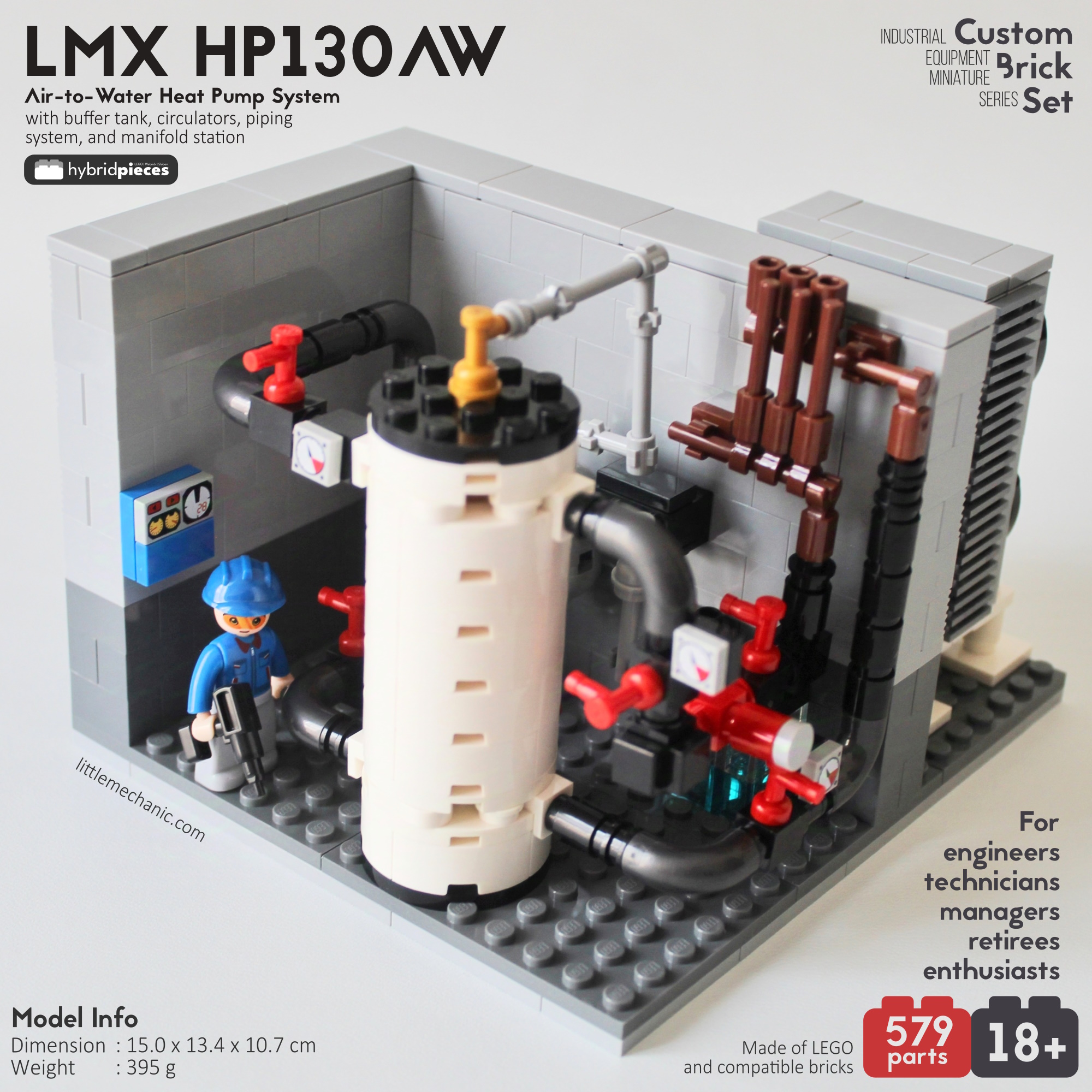 image of custom lego air to water heat pump