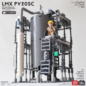 Image of vertical separator under construction with scaffolding custom lego set