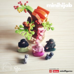 minihijab, hijab or jilbab for sluban or lego minifigure