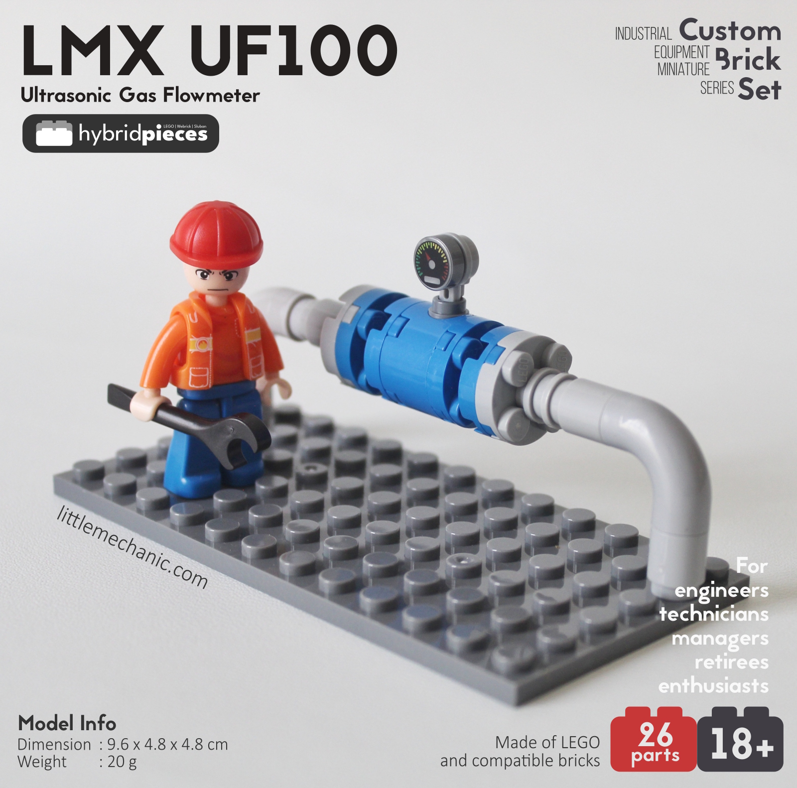 image of ultrasonic gas flow meter custom lego set