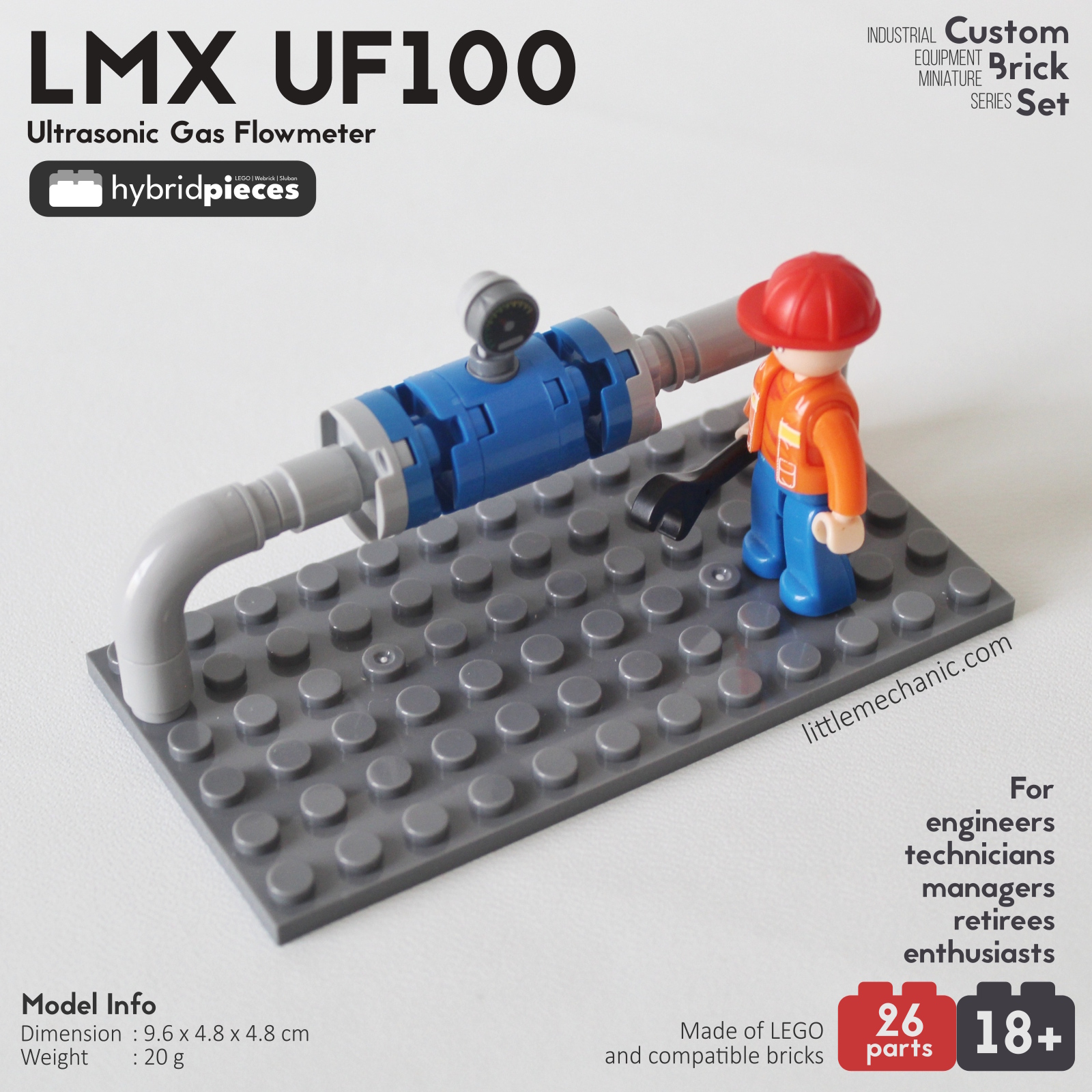 image of ultrasonic gas flow meter custom lego set