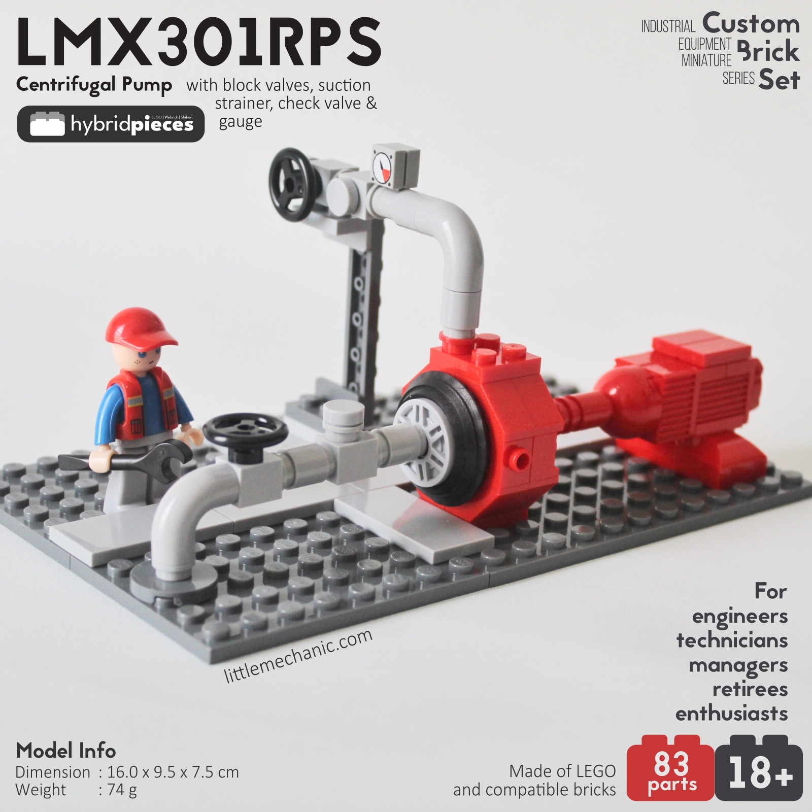 image of centrifugal pump custom lego set