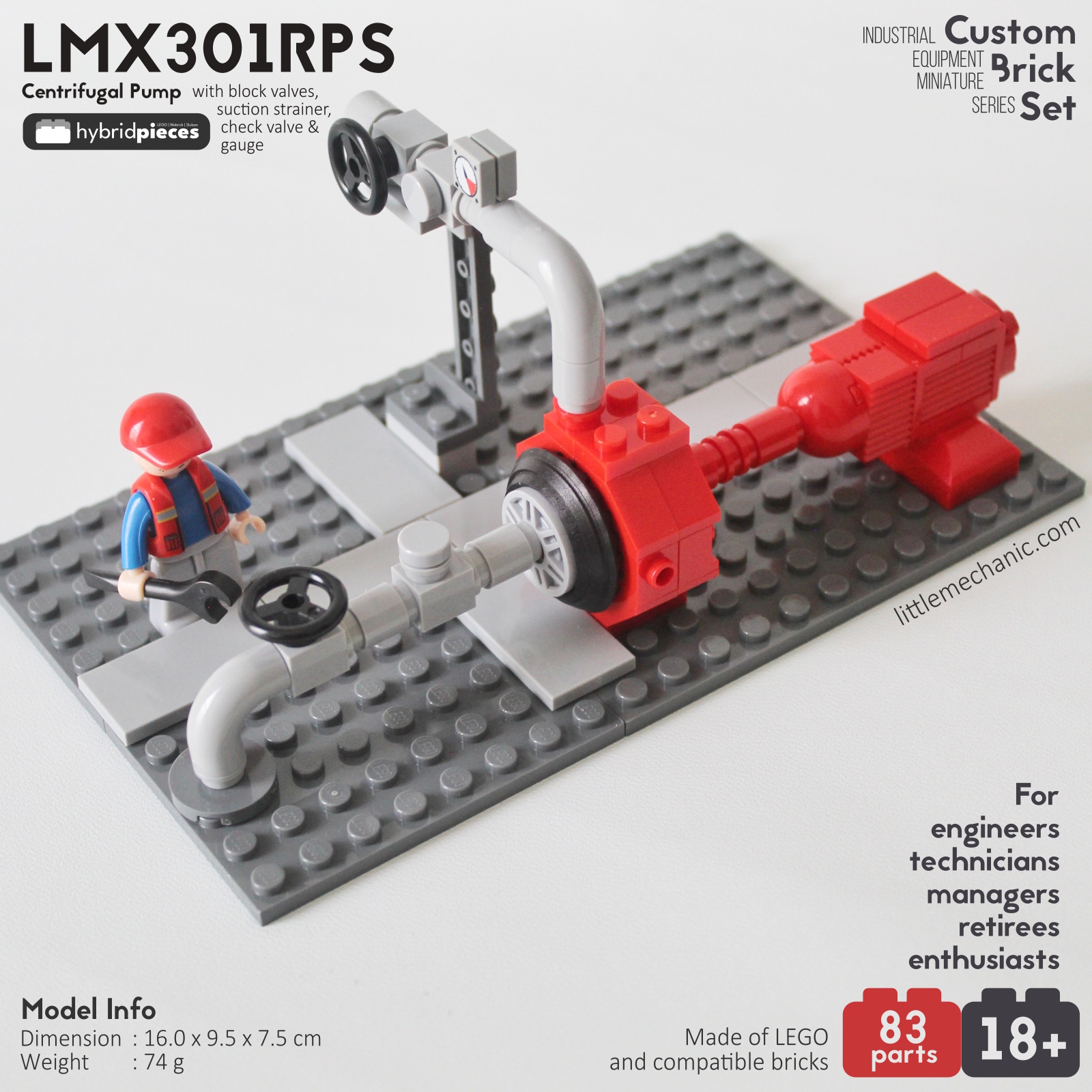 image of centrifugal pump custom lego set