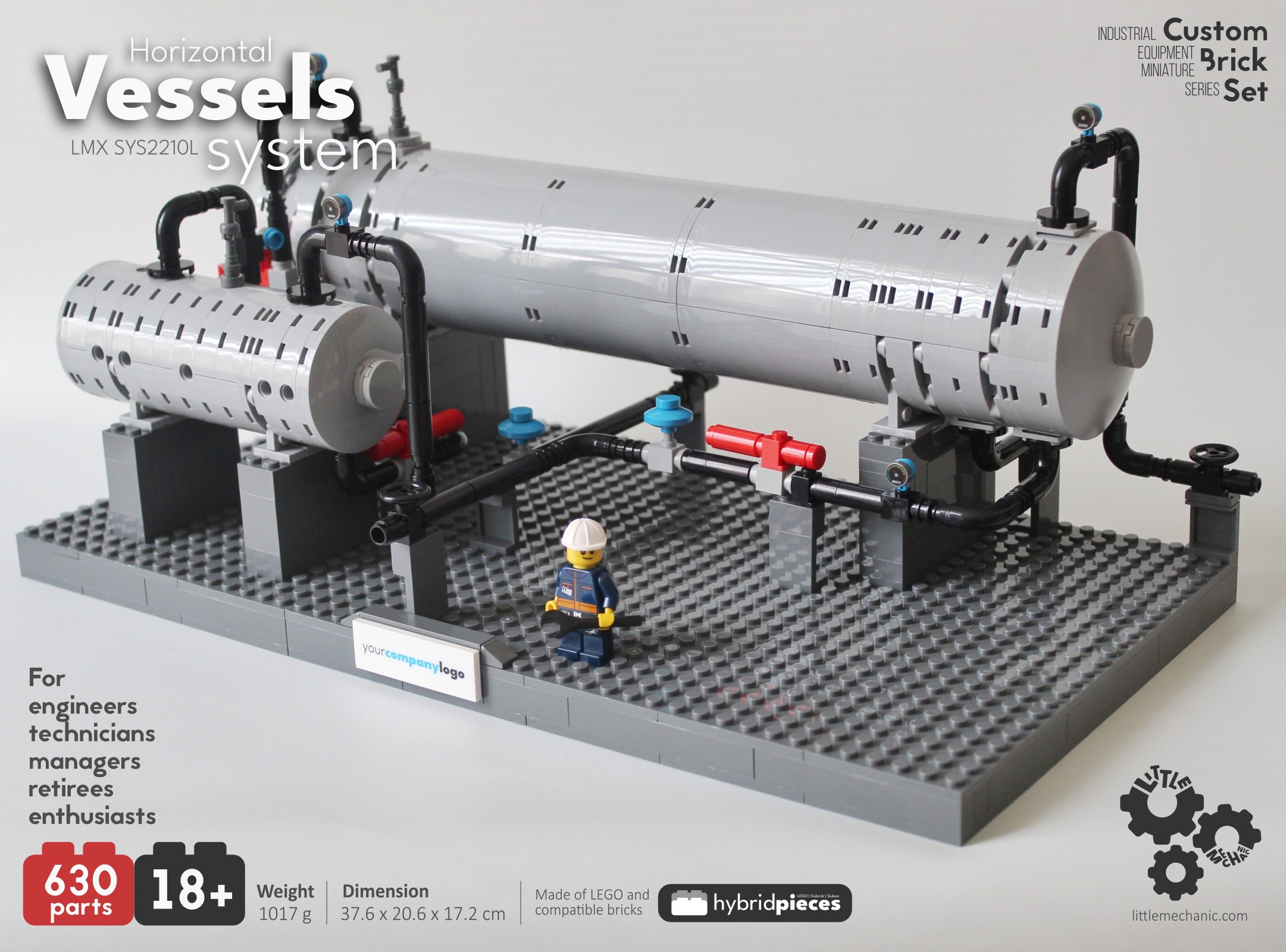 image of horizontal vessels system custom lego set