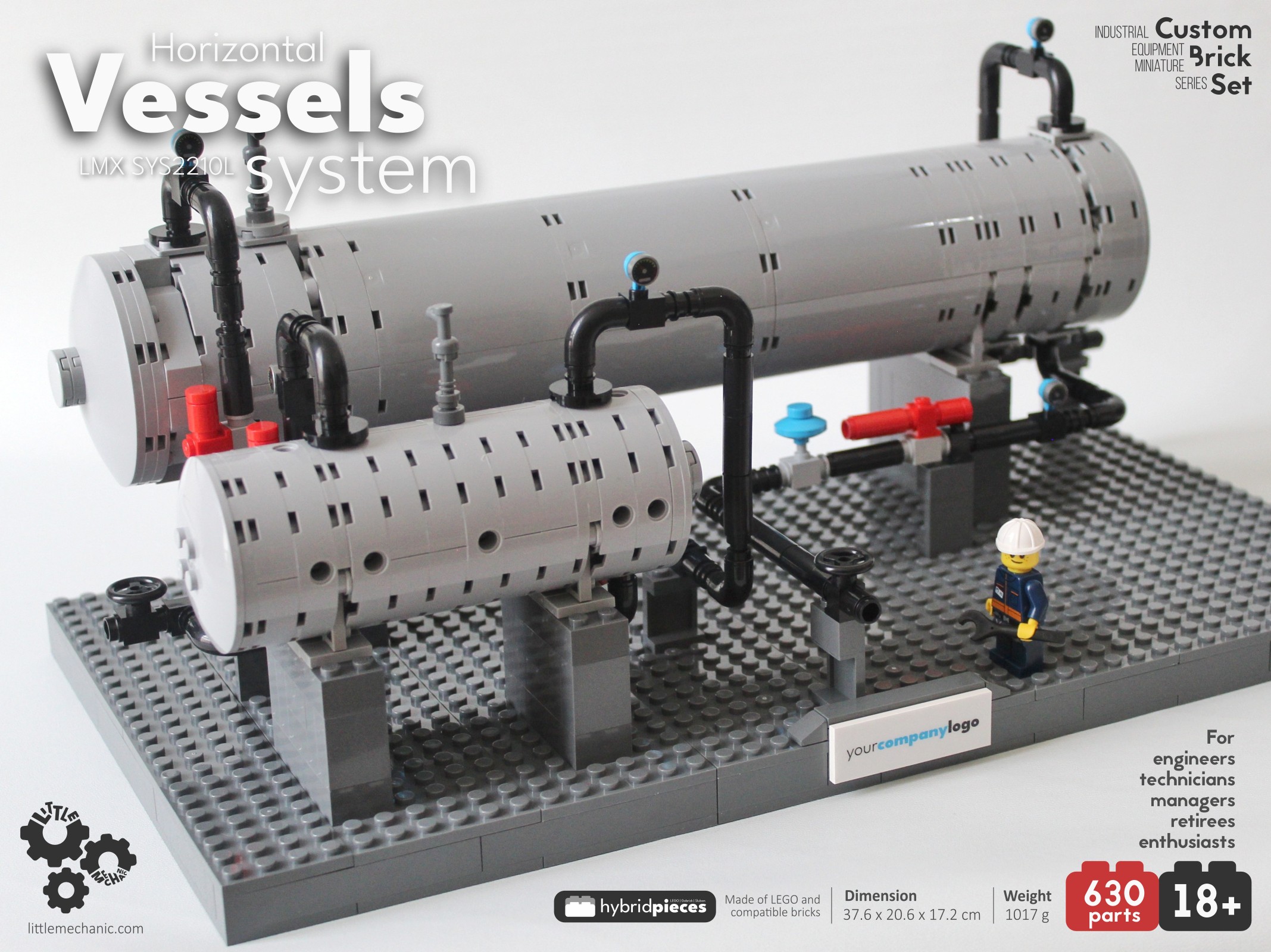 image of horizontal vessels system custom lego set
